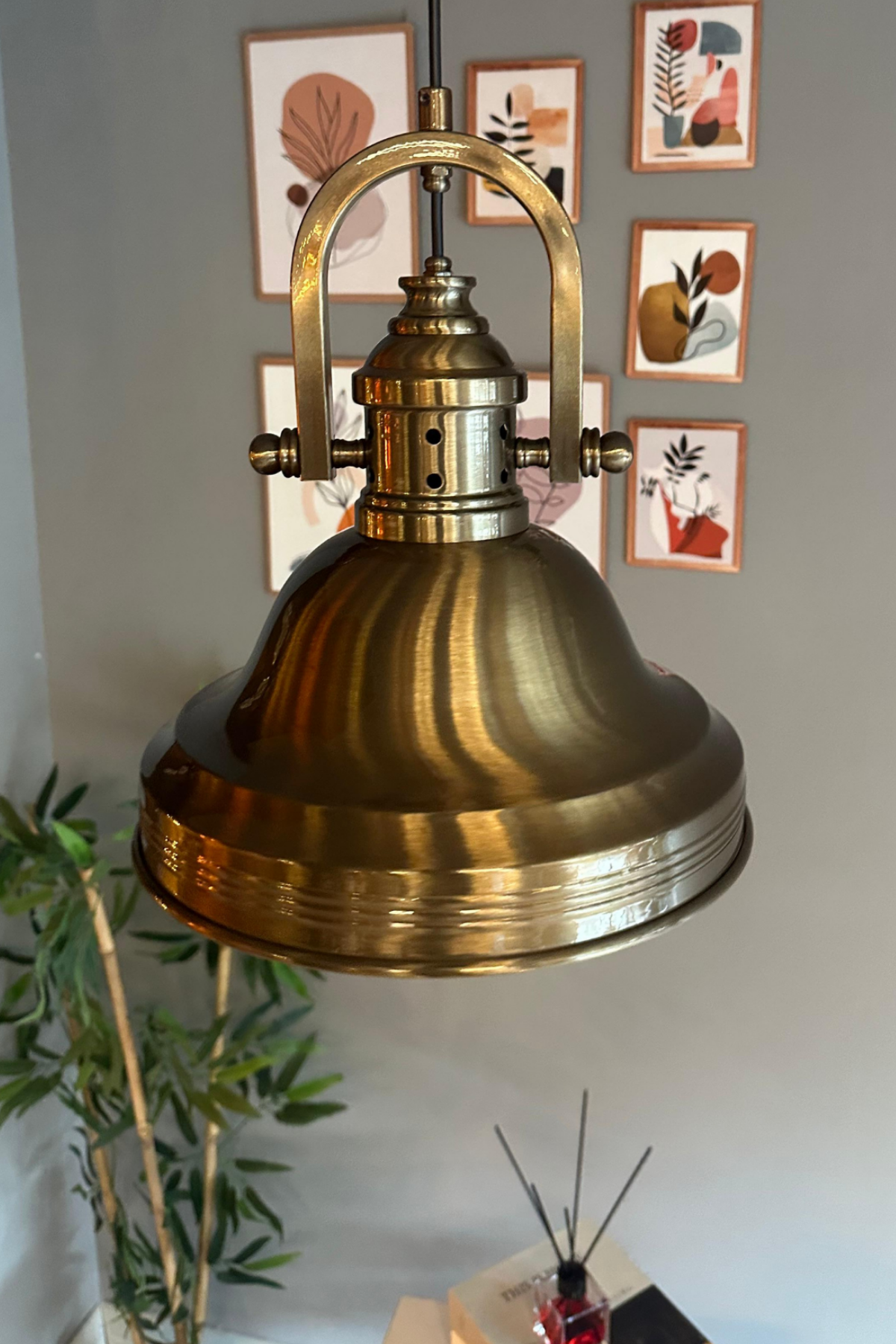 Ulmete Delikli Eskitme Başlık Tekli Sarkıt Avize Salon Ofis Otel Restoran Avizeleri Vintage Tasarım