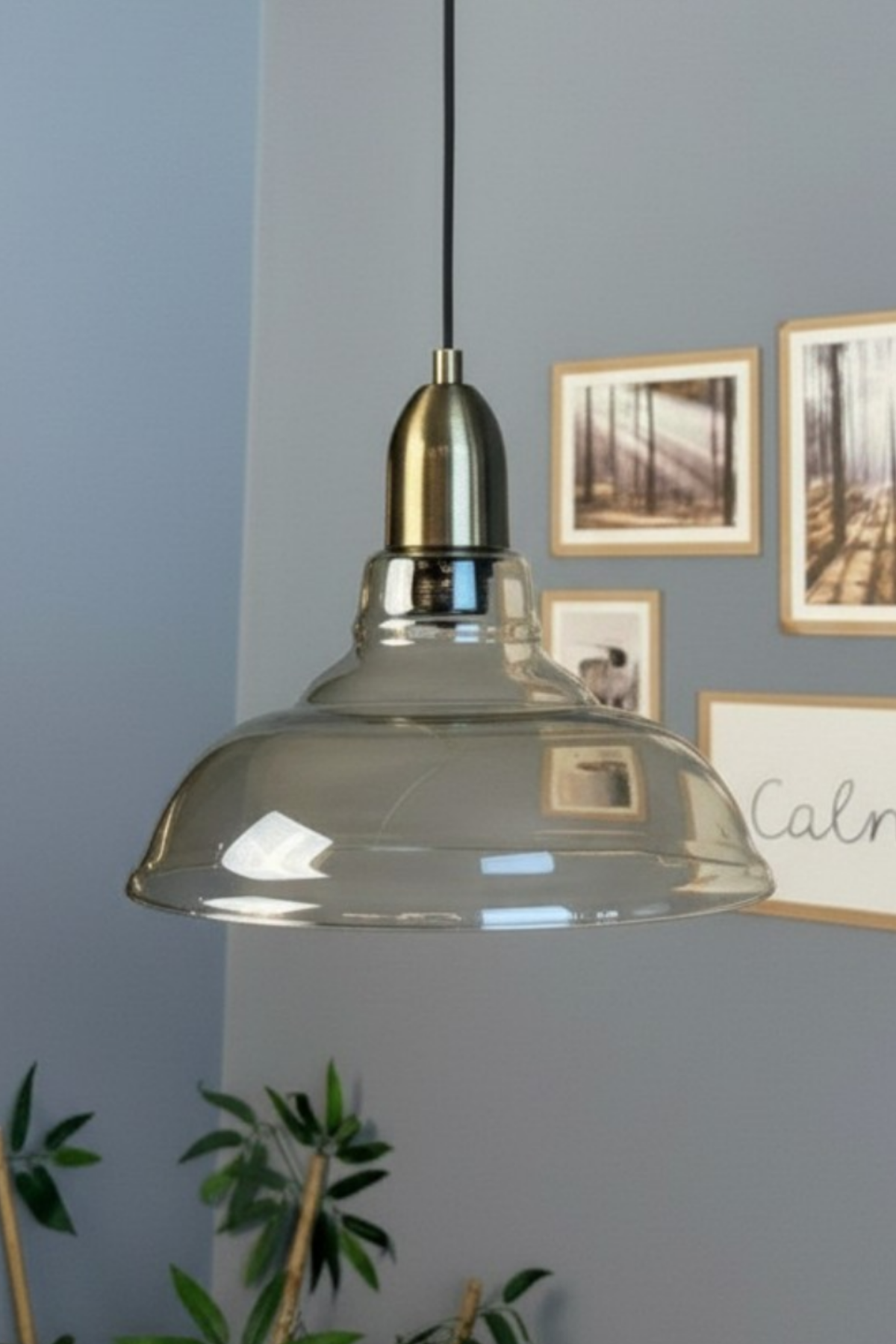 Vishi Cam Bal Rengi Tekli Avize Eskitme Dome Başlık Retro Sarkıt Lamba Restoran Salon Aydınlatma