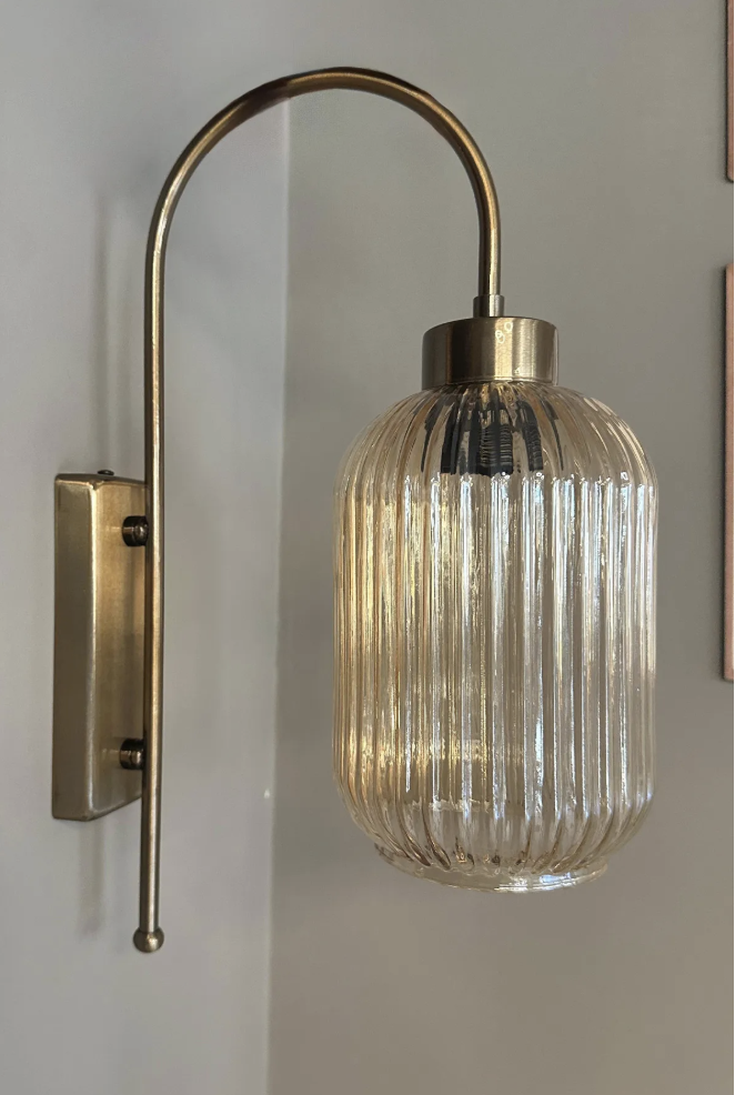 Wingmn Bal Rengi Cam Aplik Duvar Lambası Modern Otel Cafe Vintage Salon Yatak Odası Merdiven Retro