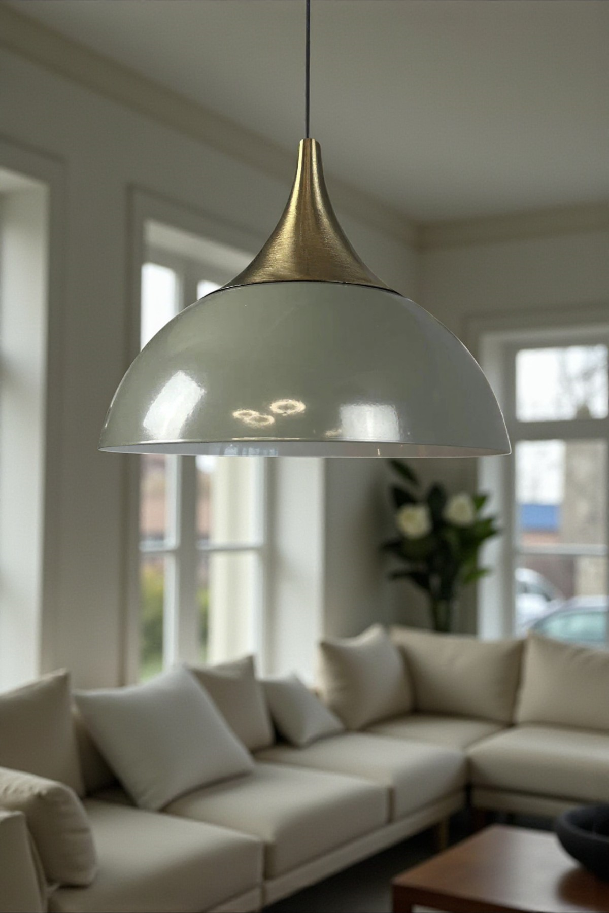 Yimpi Antrasit Avize Tekli Sarkıt Eskitme Kubbe Başlık Salon Mutfak Kuaför Dekoratif Aydınlatma