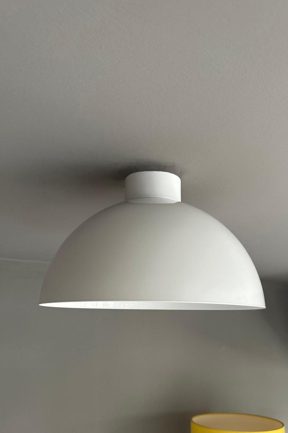 Yimpi Beyaz Plafonyer Avize Ahşap Tekli Sarkıt Salon Kuaför Cafe Dekoratif Aydınlatma Pastane