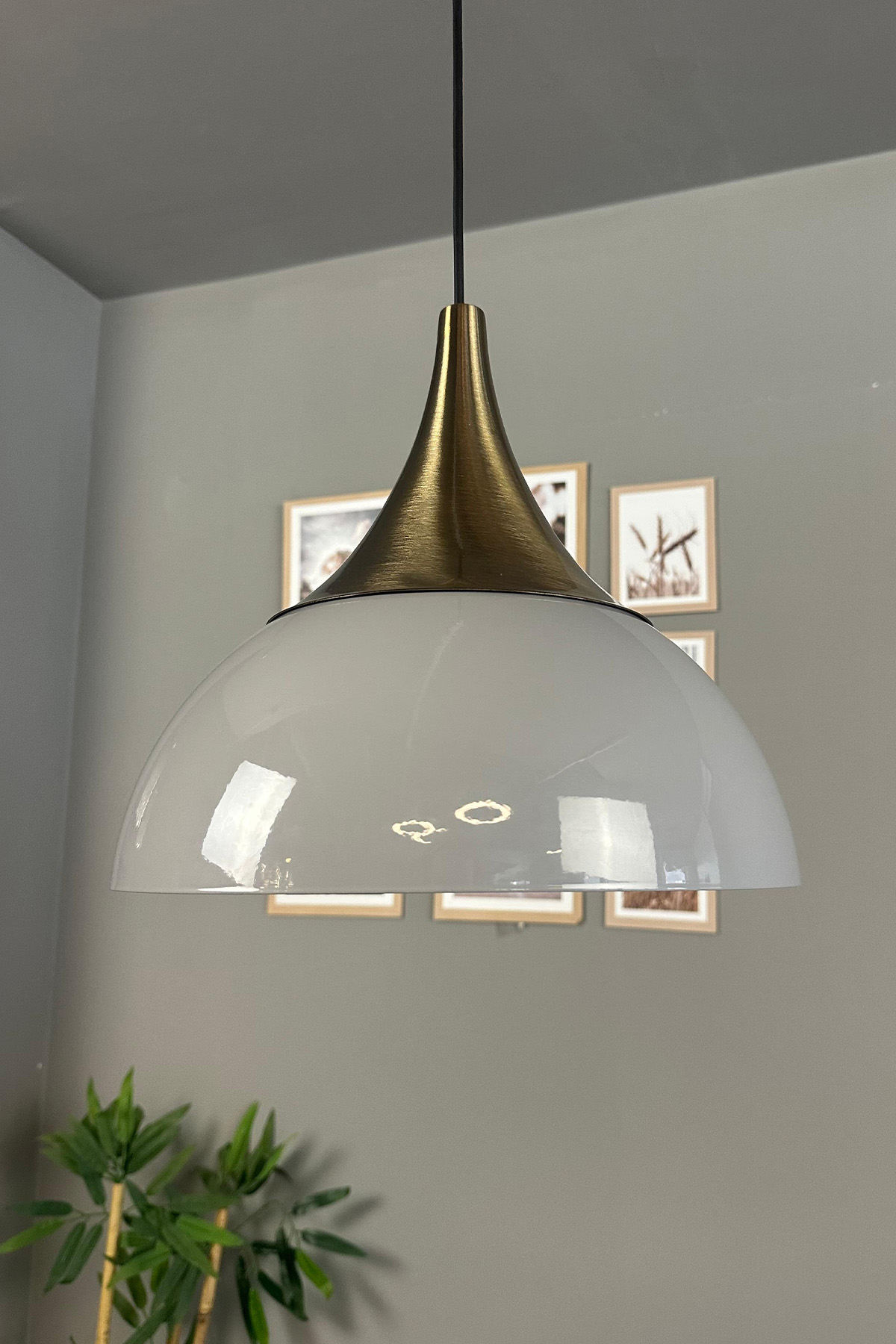 Yimpi Gri Modern Eskitme Kubbe Başlık Metal Tekli Sarkıt Avize E27 Duy 4.8 25 Değerl