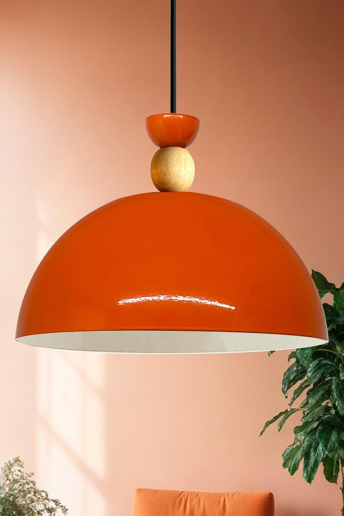 Yimpi Parlak Turuncu Avize Tekli Sarkıt Salon Mutfak Kuaför Cafe Lamba Dekoratif Aydınlatma Pastane