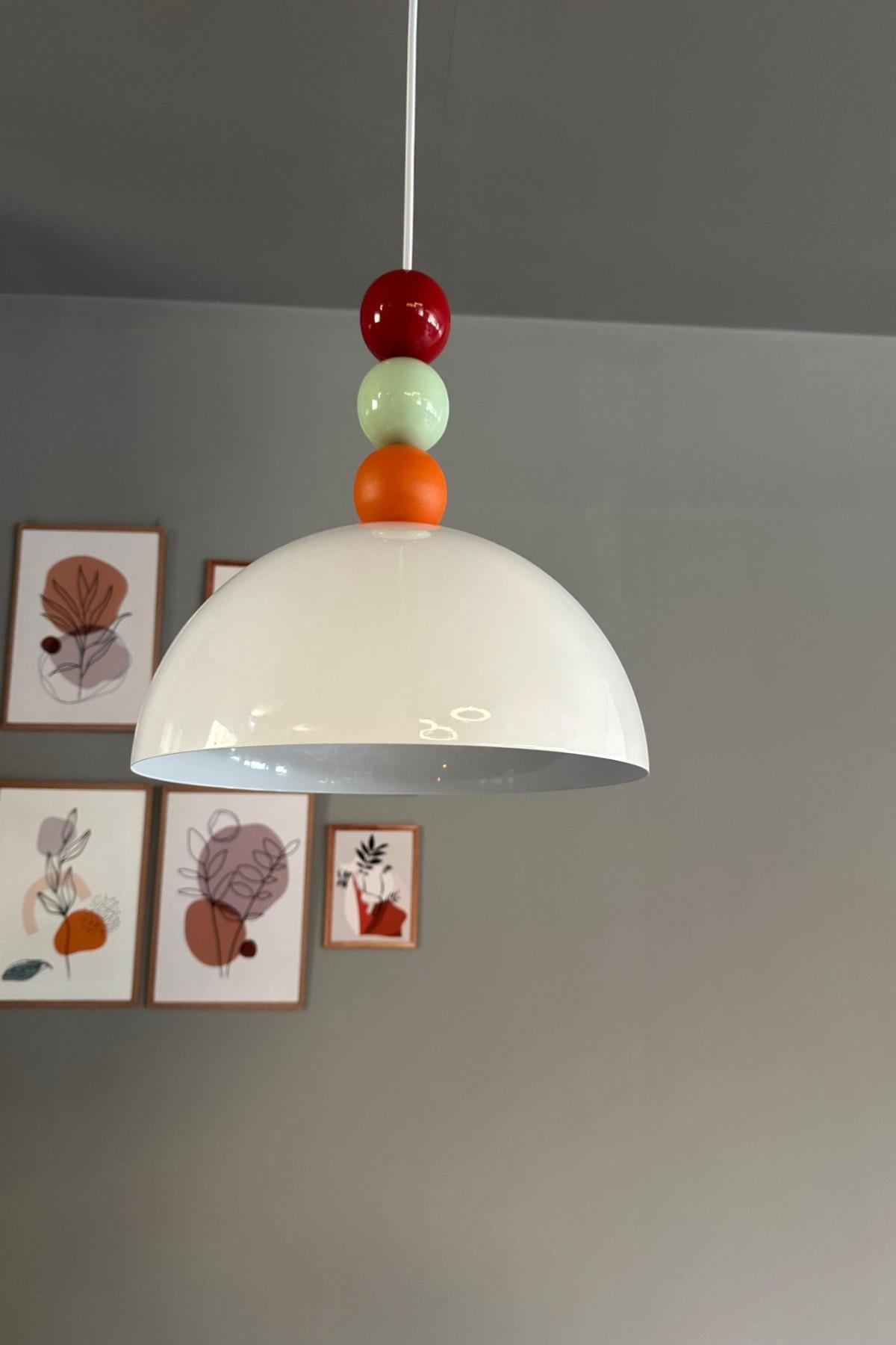 Yimpi Renkli Boncuk Başlık Avize Sarkıt Lamba Salon Mutfak Avizeleri Pastane Cafe
