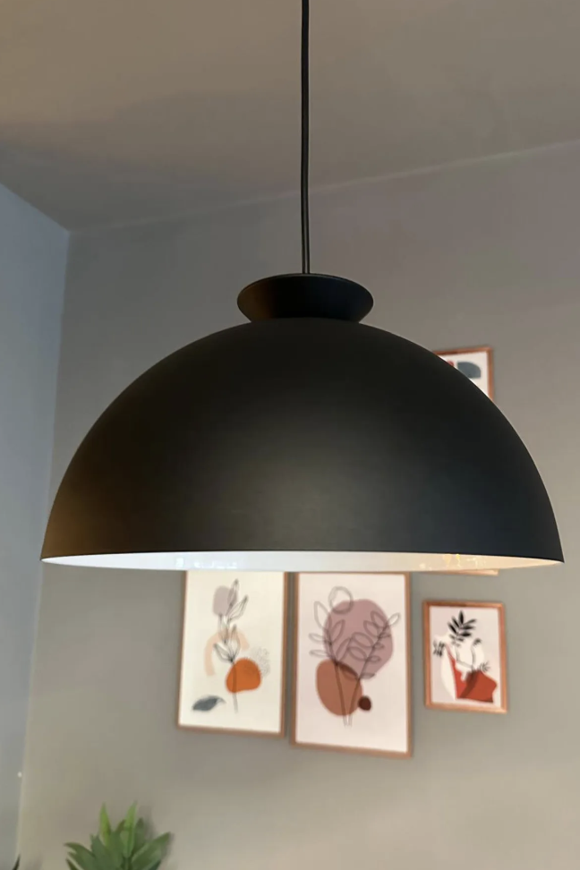 Yimpi Siyah Avize Siyah Kase Başlık Tekli Sarkıt Salon Kuaför Cafe Dekoratif Aydınlatma Pastane