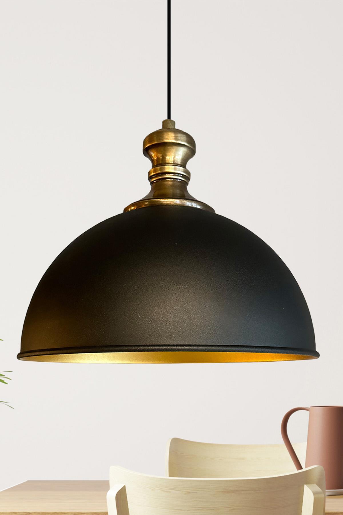 Yimpi Siyah Eskitme Knob Başlık Avize Sarkıt Lamba Salon Mutfak Avizeleri Pastane Cafe