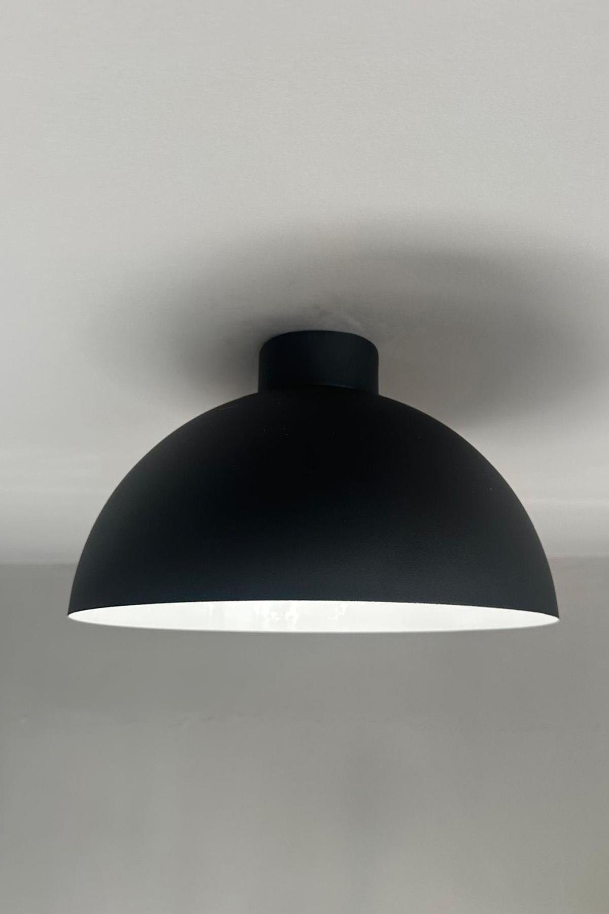 Yimpi Siyah Plafonyer Avize Tekli Sarkıt Salon Kuaför Cafe Dekoratif Aydınlatma Pastane