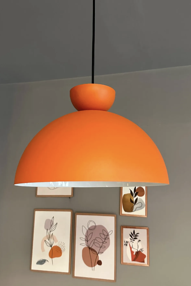 Yimpi Turuncu Avize Turuncu Şapka Tekli Sarkıt Salon Kuaför Cafe Dekoratif Aydınlatma Pastane