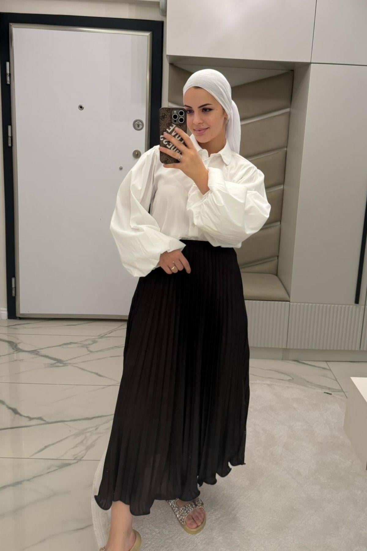 Kadın Kahverengi Paçası Fırfırlı Etek
