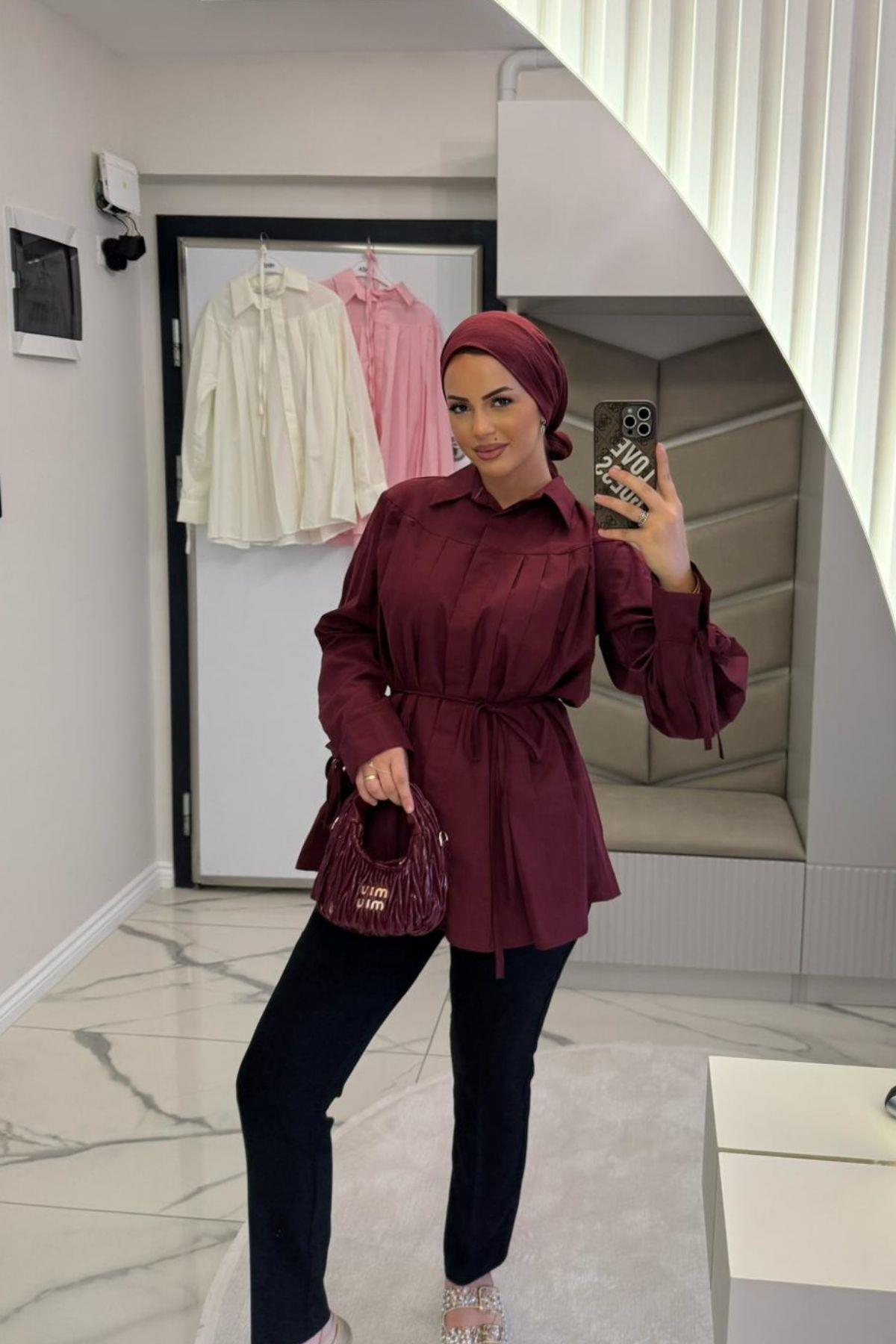 Kadın Siyah Likralı Dabıl Kumaş Beli Lastikli Dar Paça Pantolon