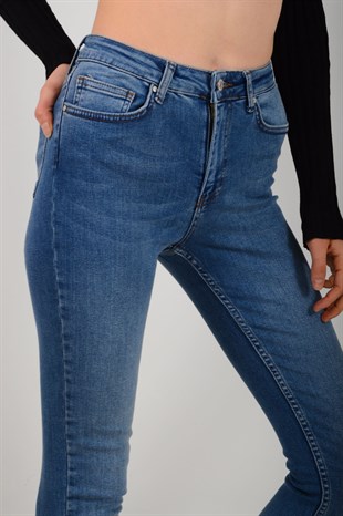 Kadın Mavi Dark Super Skinny Jean Pantolon D175
