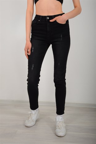Kadın Siyah Premium Mom Jean Pantolon D410