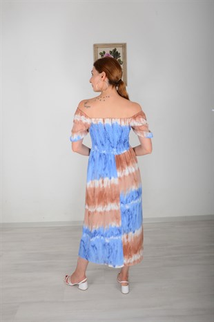 Mavi Batik Gipeli Elbise 589