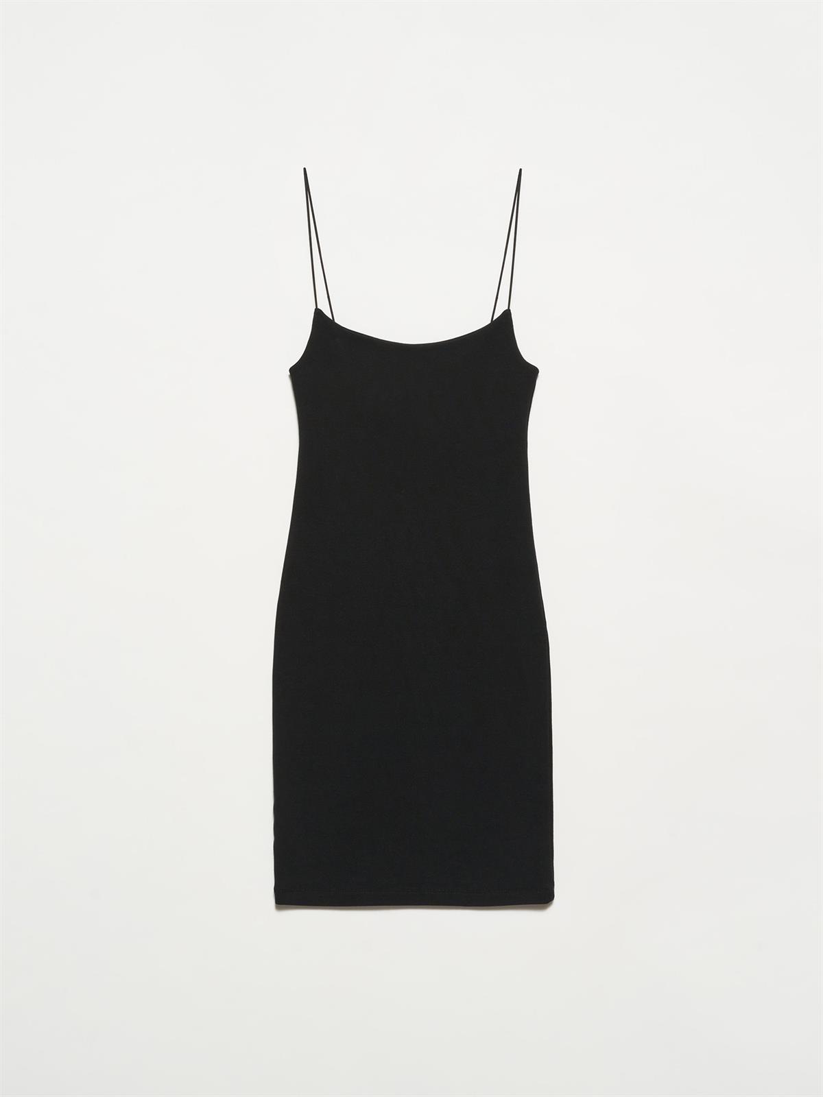 Siyah Askılı Mini Elbise 90364