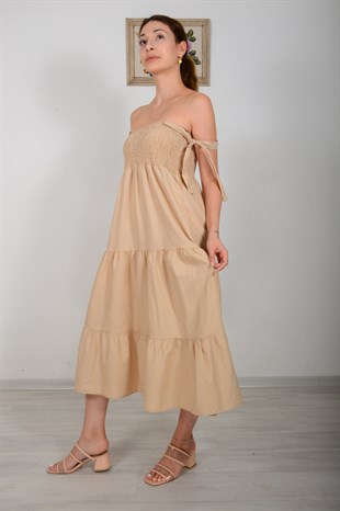 Vizon Askı Bağlamalı Gipeli Elbise 20Y627