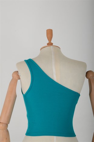 Zümrüt Tek Omuzlu Crop Top 3781