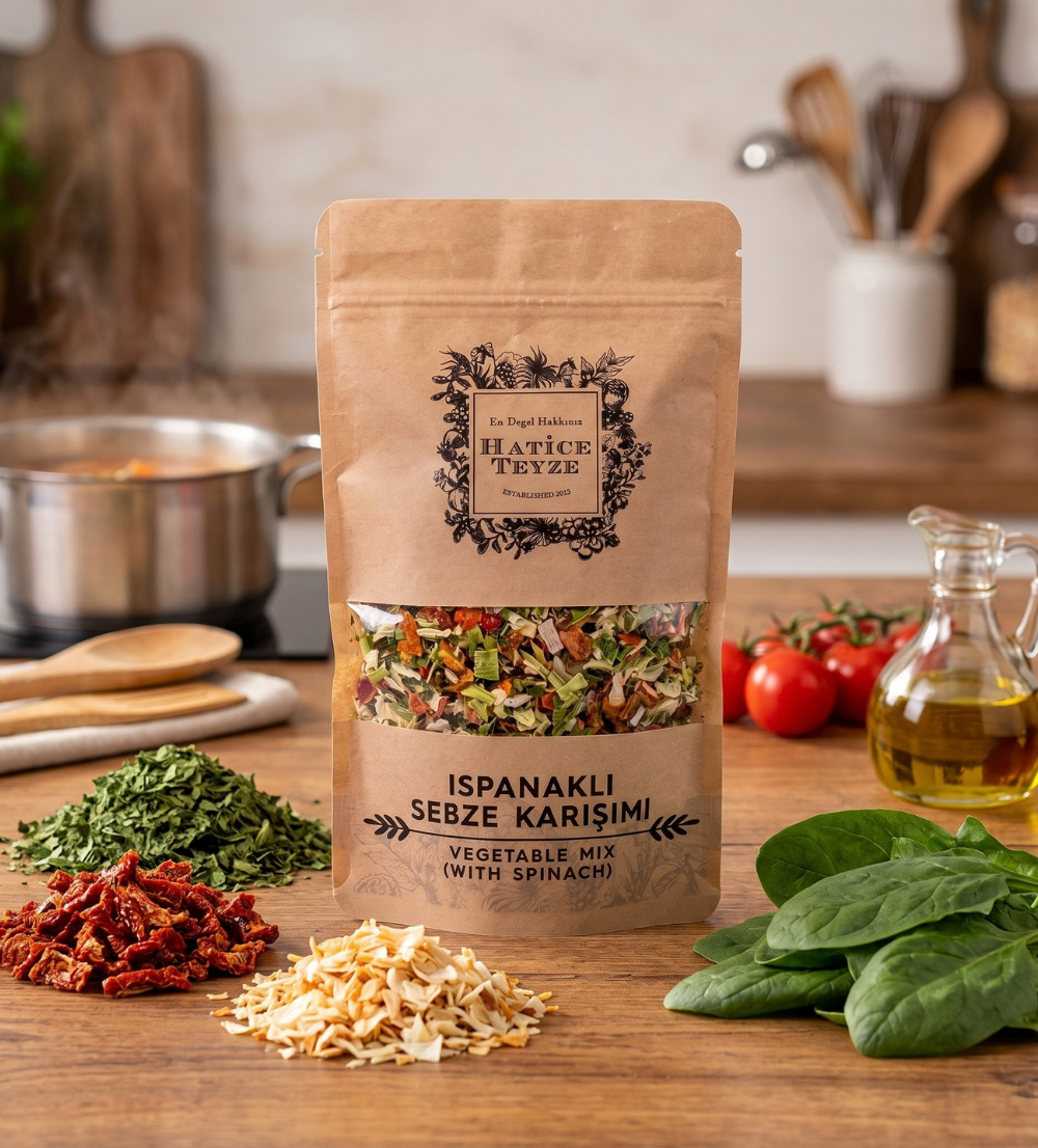 Ispanaklı Sebze Karışımı - 100 gr. - Kurutulmuş Sebze