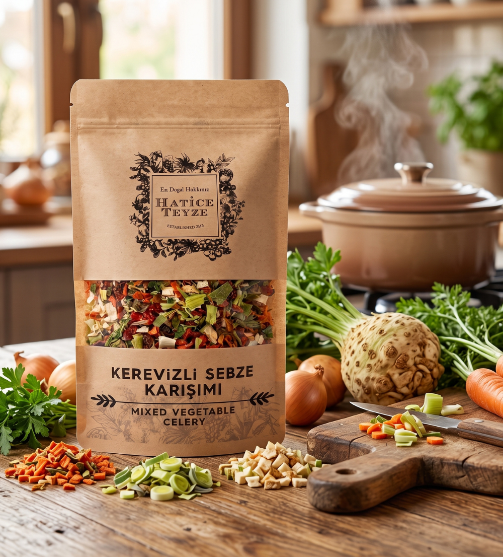 Kerevizli Sebze Karışımı - 100 gr. - Kurutulmuş Sebze