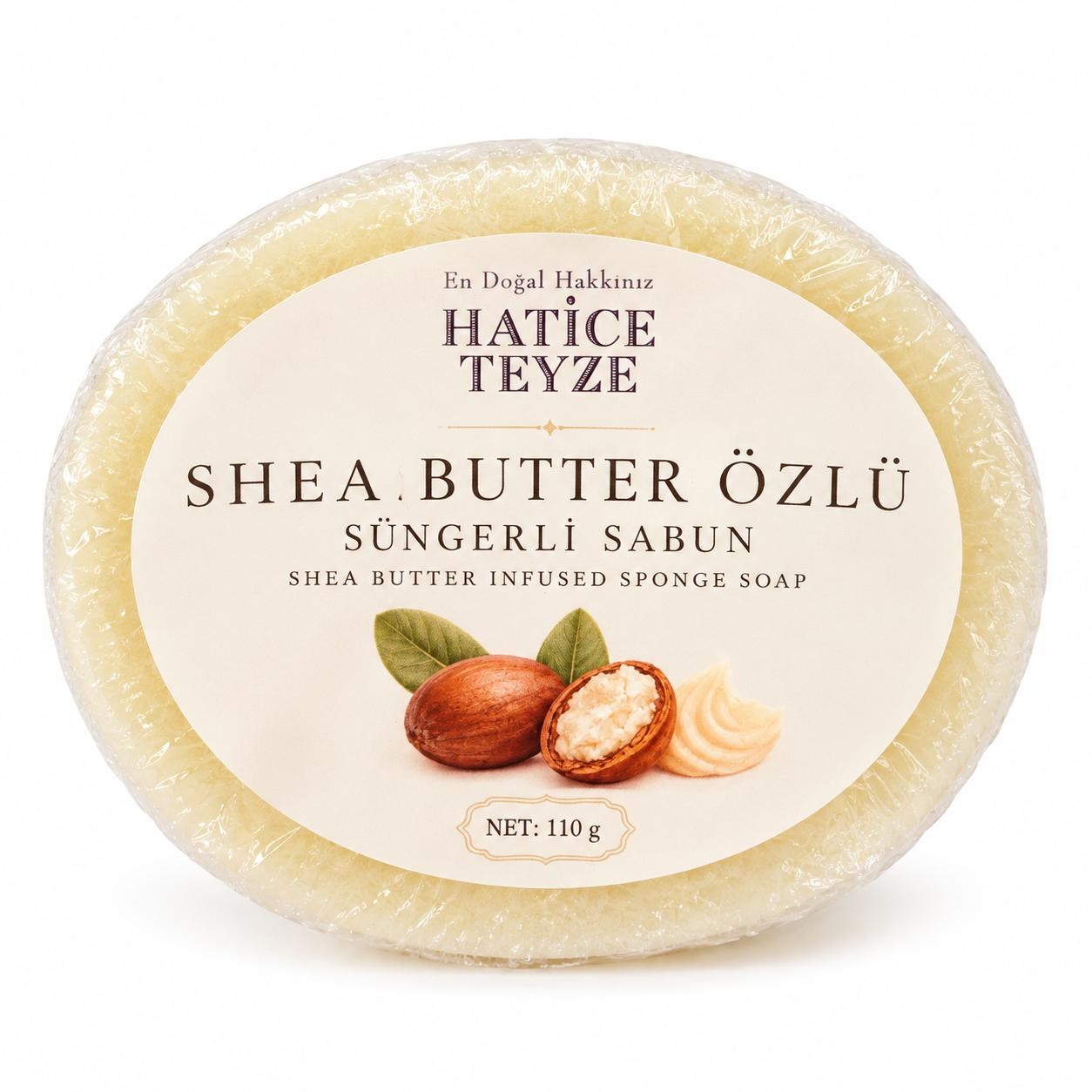 SÜNGERLİ SHEABUTTER ÖZLÜ SABUN-110gr - Cilt & Saç Bakımı