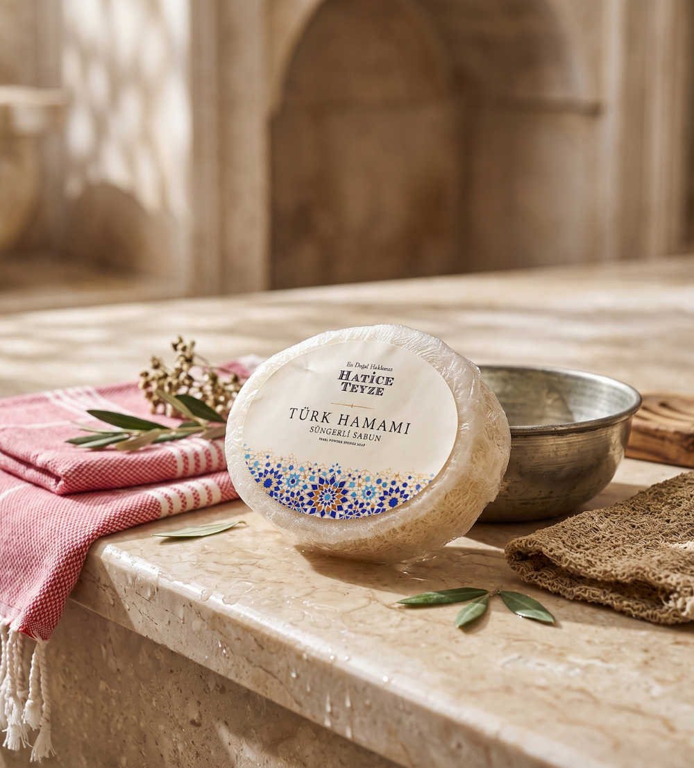 Süngerli Türk Hamamı Sabun-110gr - Süngerli Sabun