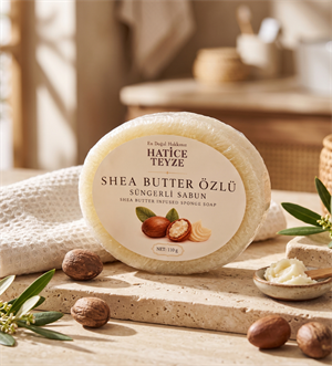 Süngerli Shea Butter Özlü Sabun-110gr - Süngerli Sabun