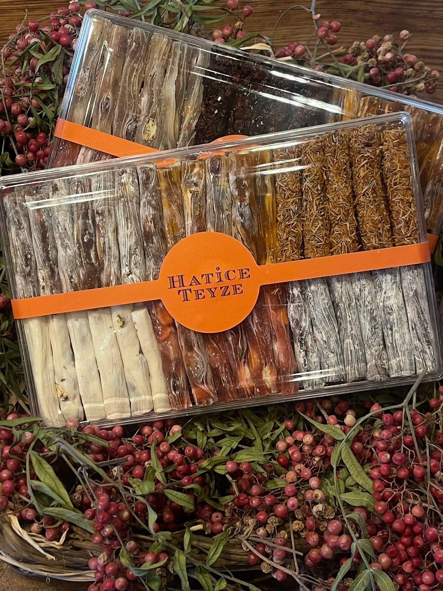 ANTEP FISTIKLI İNCE FİTİL LOKUM - KARIŞIK (HİBİSKUSLU VİŞNELİ, DAMLA SAKIZLI, NARLI, KARADUTLU) - 500 gr - Lokum