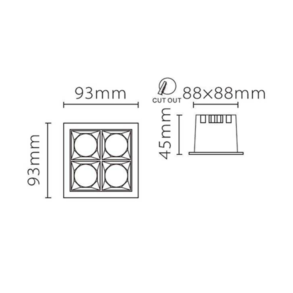 Jupiter 4lü LED Spot LS495 S