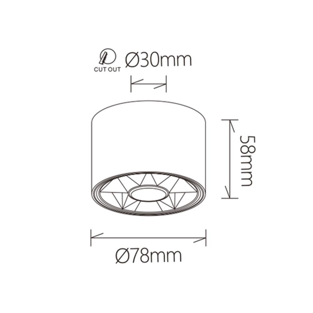 Jupiter Sıva Üstü LED Tavan Armatürü LC500 B&S