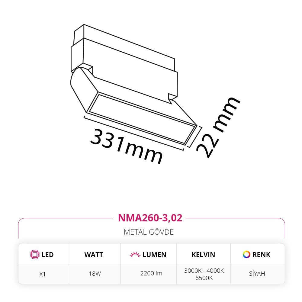 Nevo 48V Akordiyon Linear Magnet Armatür Siyah NMA260-3