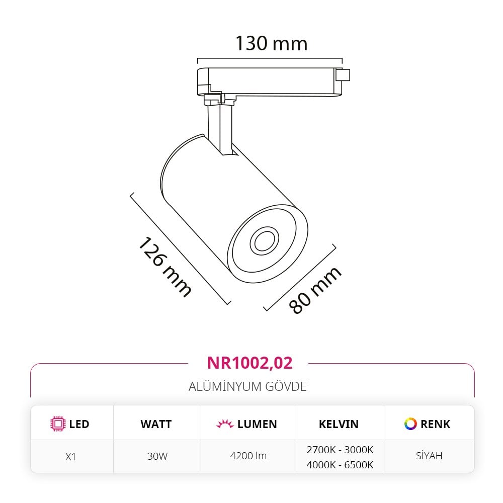 Nevo Driver Soketli Ray Spot Siyah NR1002