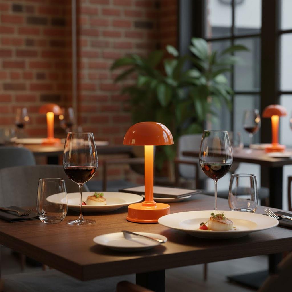 Nevo Dekoratif Şarjlı Masa Lambası Turuncu NM102