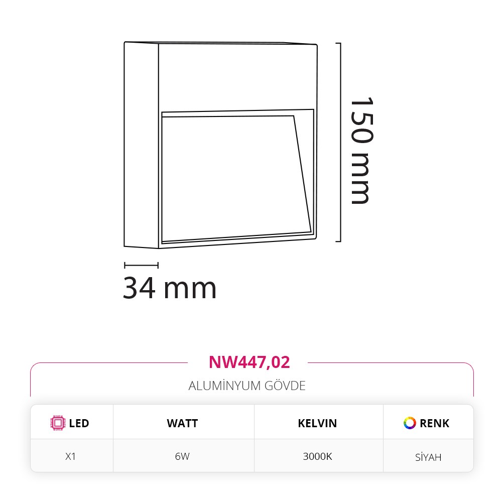 Nevo Dış Mekan Aplik Siyah NW447