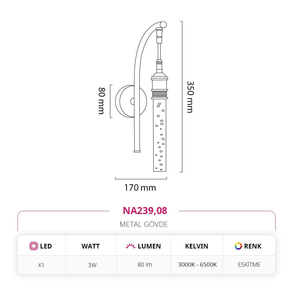 Nevo İç Mekan Aplik Eskitme NA239
