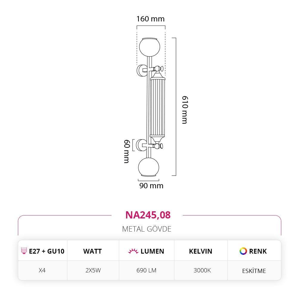 Nevo İç Mekan Aplik Eskitme NA245