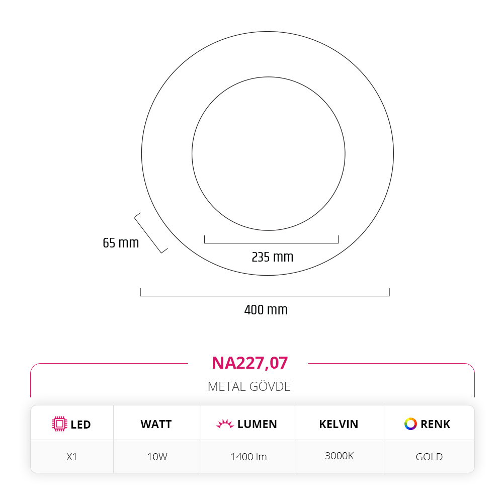 Nevo İç Mekan Aplik Gold NA227