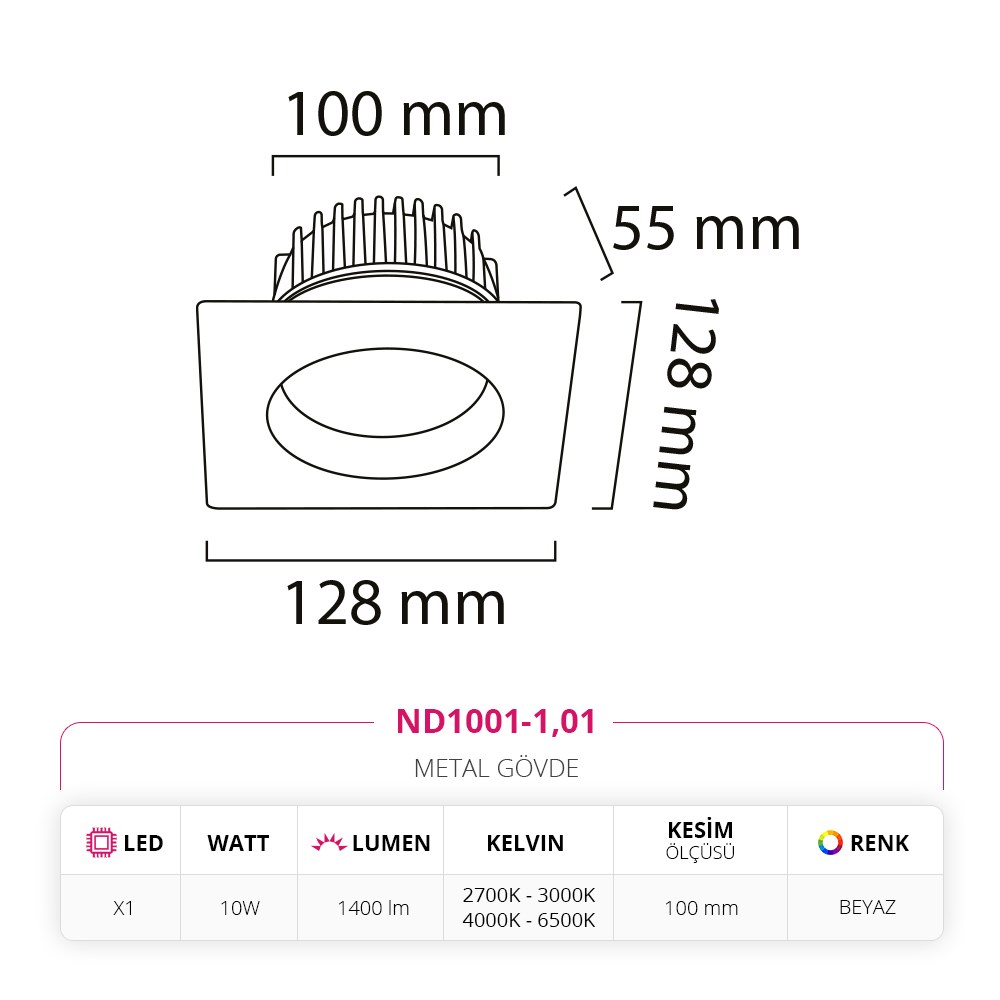 Nevo Sıva Altı Led Spot Beyaz ND1001-1