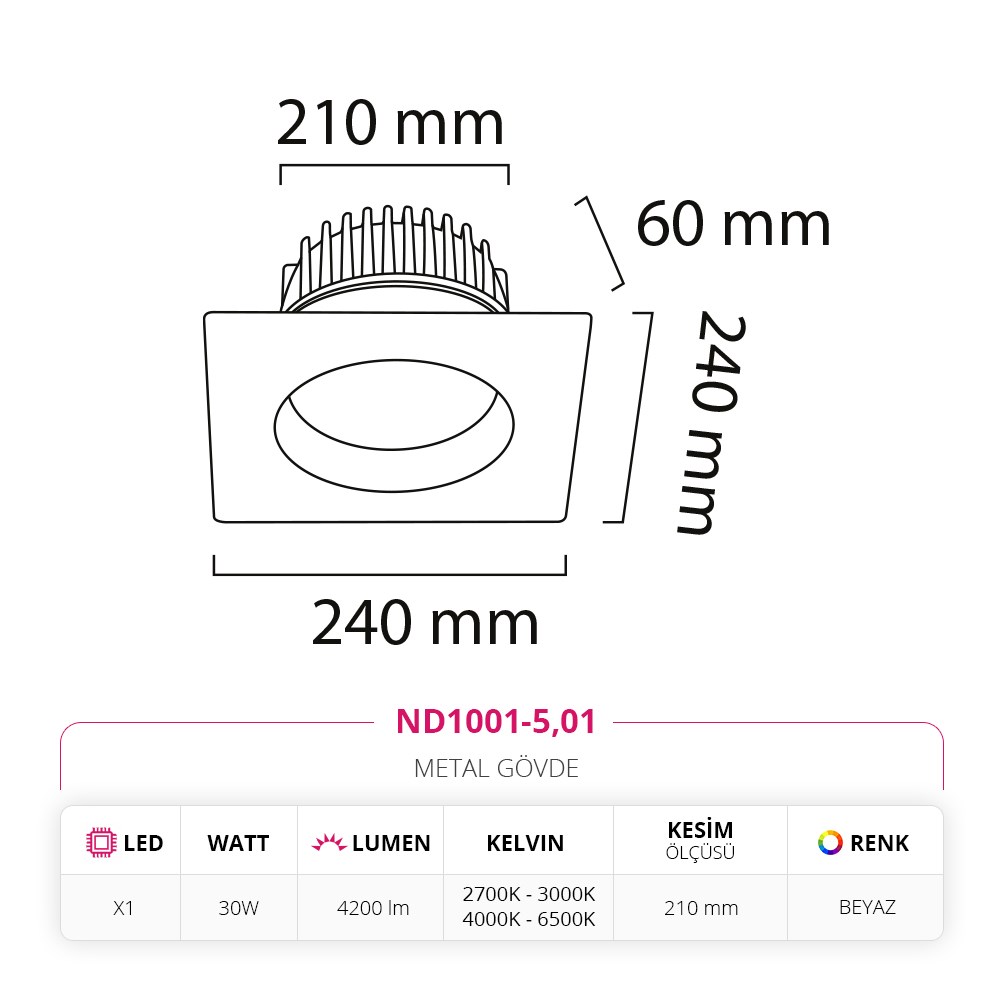 Nevo Sıva Altı Led Spot Beyaz ND1001-5
