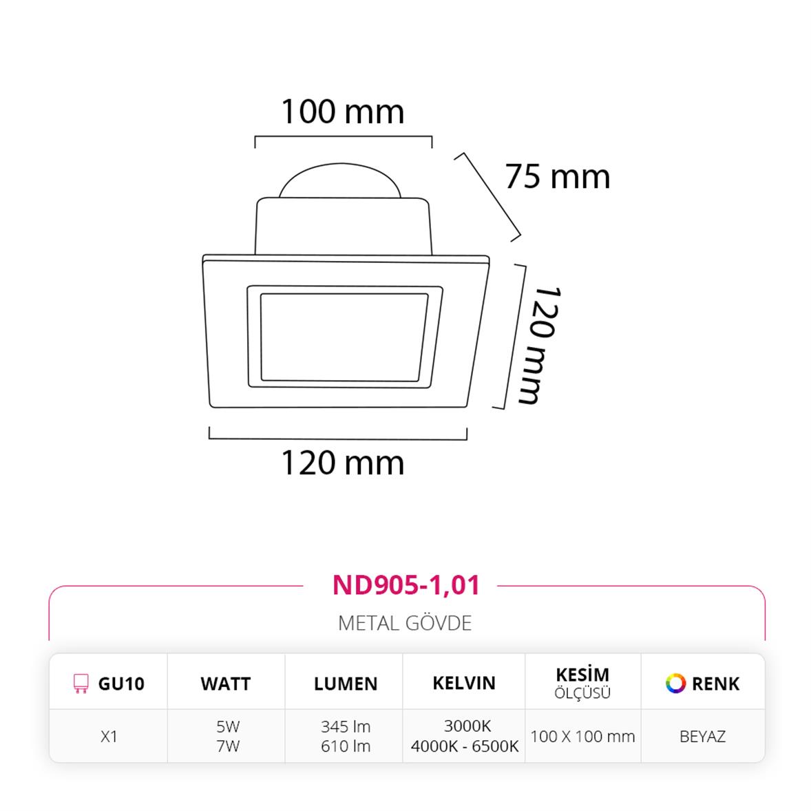 Nevo Sıva Altı Led Spot Beyaz ND905-1