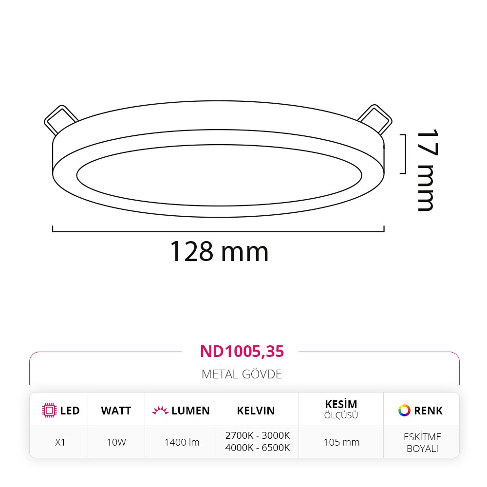 Nevo Sıva Altı Led Spot Eskitme Boyalı ND1005