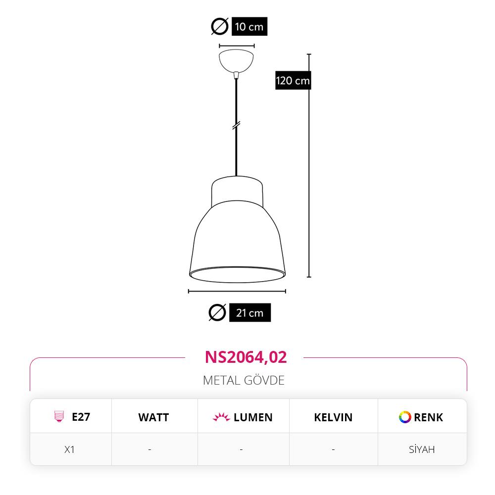 Nevo Tekli Sarkıt Siyah NS2064