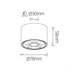 Jupiter Sıva Üstü LED Tavan Armatürü LC500 B&SK