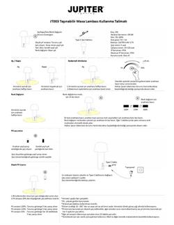 Jupiter Taşınabilir Masa Lambası JT003 S