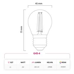 Led Lamp 4W 220V E27 G45 Rustik LED Top Ampul