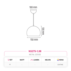 Nevo 15 cm Tekli Top Sarkıt Eskitme NS275-1