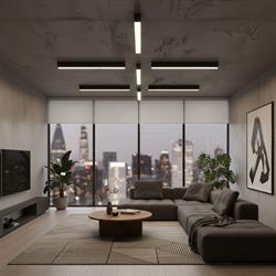 Nevo 200 cm Linear Sıva Üstü Armatür Siyah NSA109-3