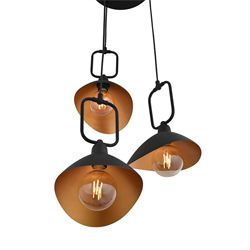 Nevo Dekoratif Üçlü Sarkıt Siyah Gold NS370