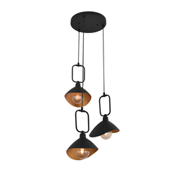 Nevo Dekoratif Üçlü Sarkıt Siyah Gold NS370