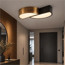 Nevo 45 Cm Sıva Üstü Ledli Tavan Armatürü Siyah Eskitme NS119
