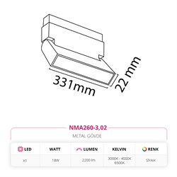 Nevo 48V Akordiyon Linear Magnet Armatür Siyah NMA260-3