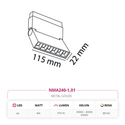 Nevo 48V Frame Led Akordiyon Magnet Armatür Beyaz NMA240-1